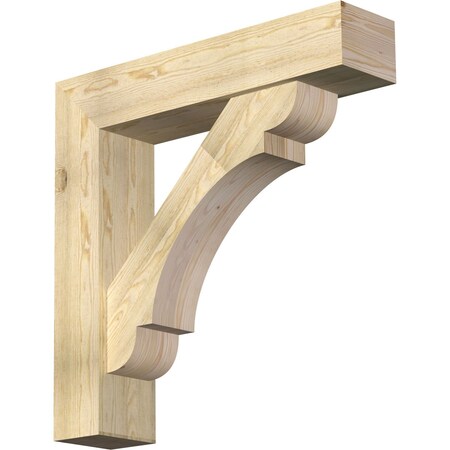 Ekena Millwork Olympic Block Rough Sawn Bracket w/ Offset Brace, Douglas Fir, 8"W x 36"D x 36"H BKT0806X36X36OLY05RDF